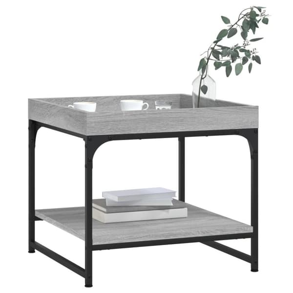 vidaXL Salongbord grå sonoma 49,5x49,5x45 cm konstruert tre