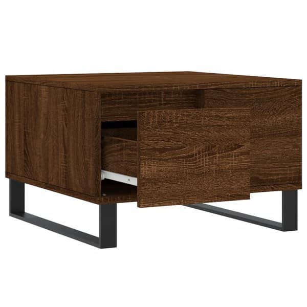 vidaXL sofabord 55x55x36,5 cm konstrueret træ brun egetræsfarve