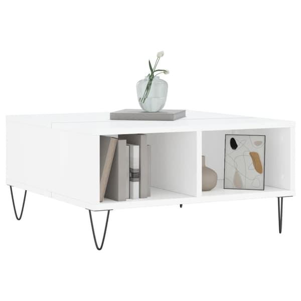 vidaXL Soffbord vit högglans 60x60x30 cm konstruerat trä