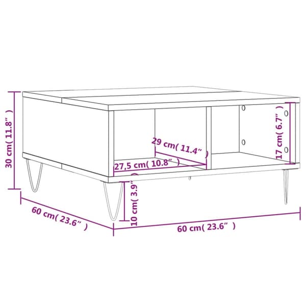 vidaXL Soffbord vit högglans 60x60x30 cm konstruerat trä