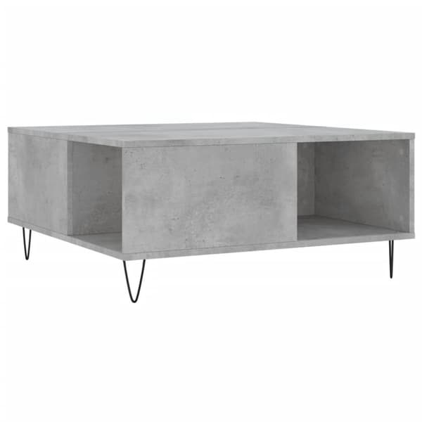 vidaXL Salongbord betonggrå 80x80x36,5 cm konstruert tre