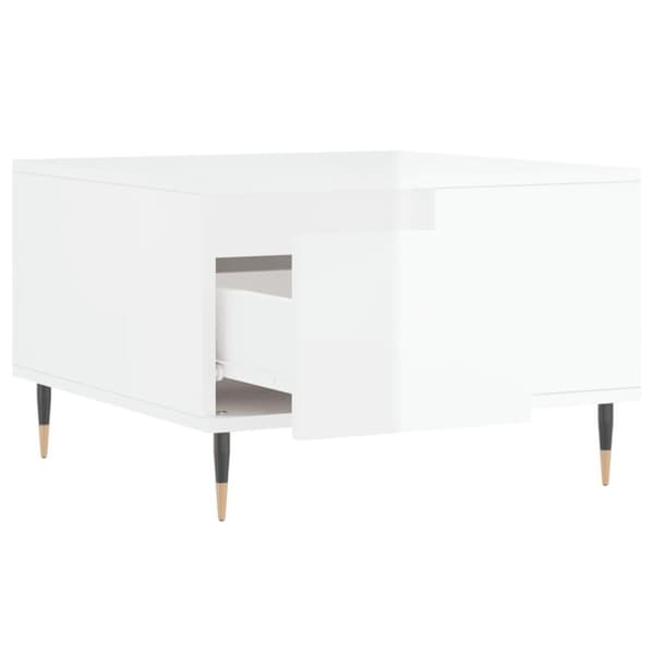 vidaXL Soffbord vit högglans 55x55x36,5 cm konstruerat trä