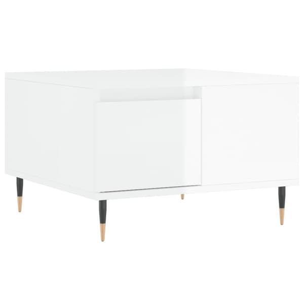 vidaXL Soffbord vit högglans 55x55x36,5 cm konstruerat trä