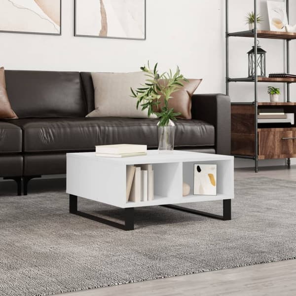 vidaXL sofabord 60x60x30 cm konstrueret træ hvid