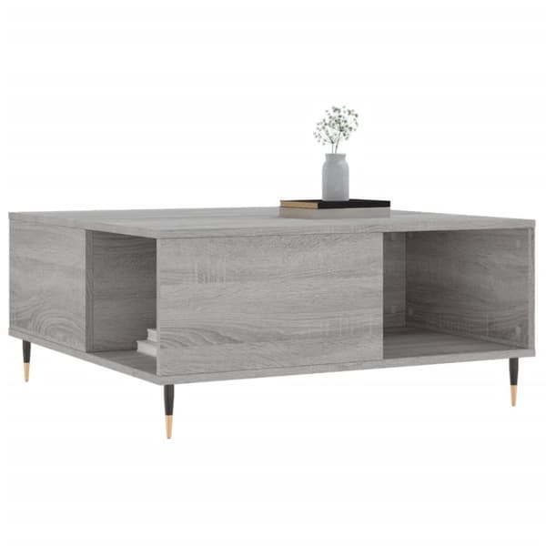 vidaXL sofabord 80x80x36,5 cm konstrueret træ grå sonoma-eg