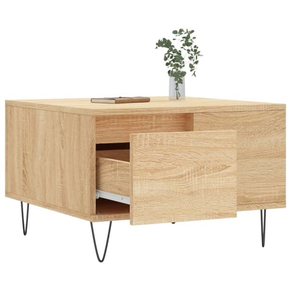 vidaXL Salongbord sonoma eik 55x55x36,5 cm konstruert tre