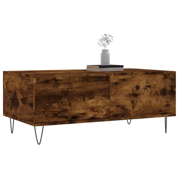 vidaXL Salongbord røkt eik 90x50x36,5 cm konstruert tre