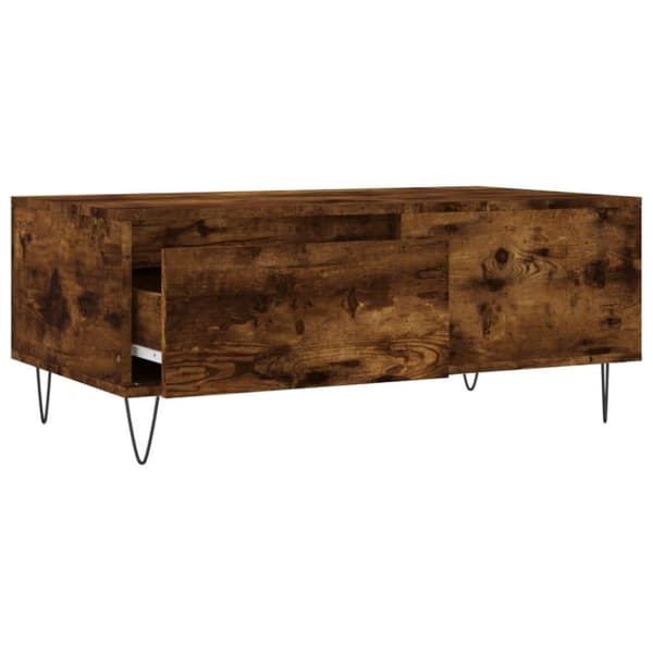 vidaXL Salongbord røkt eik 90x50x36,5 cm konstruert tre