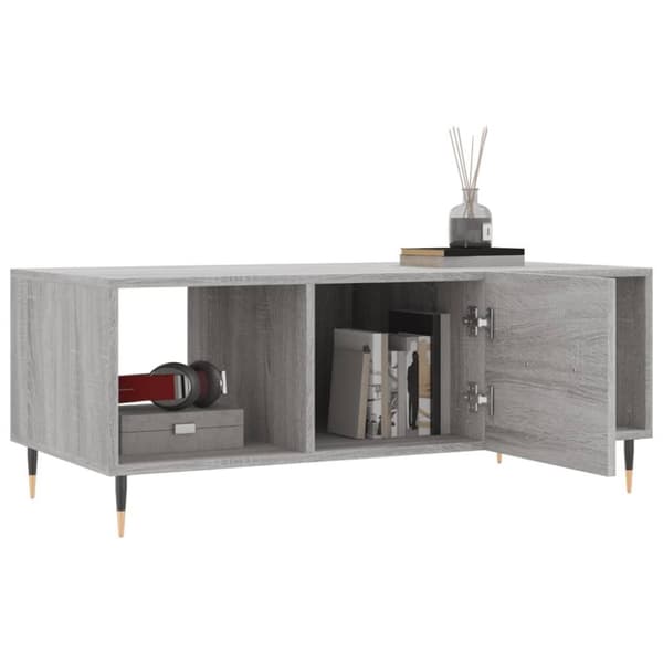 vidaXL Sohvapöytä harmaa Sonoma 102x50x40 cm tekninen puu
