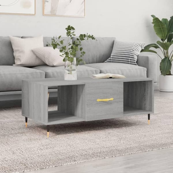 vidaXL Sohvapöytä harmaa Sonoma 102x50x40 cm tekninen puu