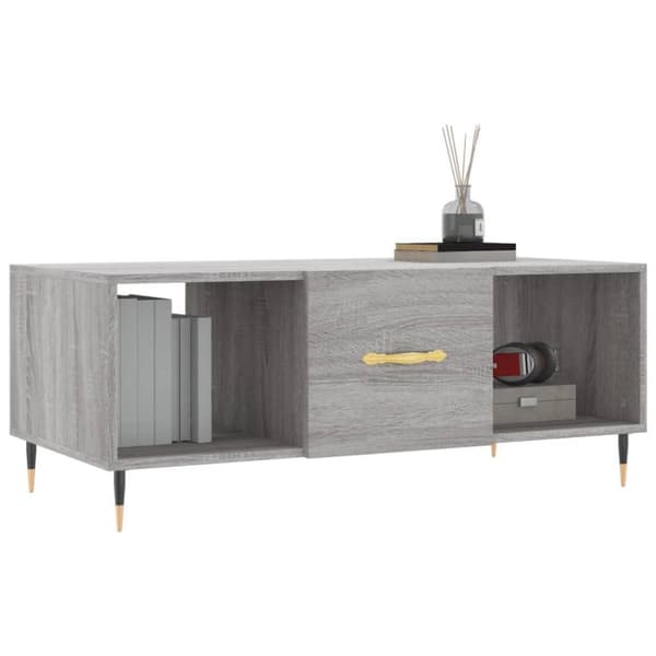 vidaXL Sohvapöytä harmaa Sonoma 102x50x40 cm tekninen puu