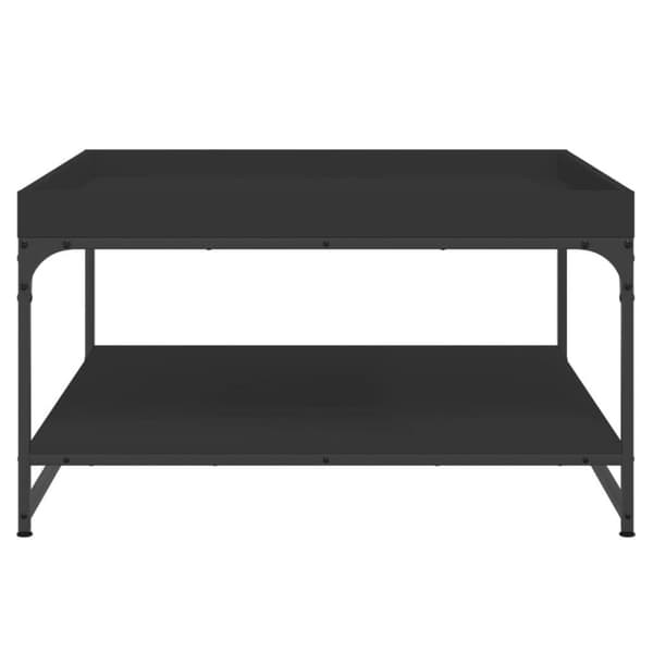 vidaXL Salongbord svart 80x80x45 cm konstruert tre og jern