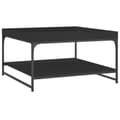 Miniatyrbilde 5 av 9: vidaXL Salongbord svart 80x80x45 cm konstruert tre og jern