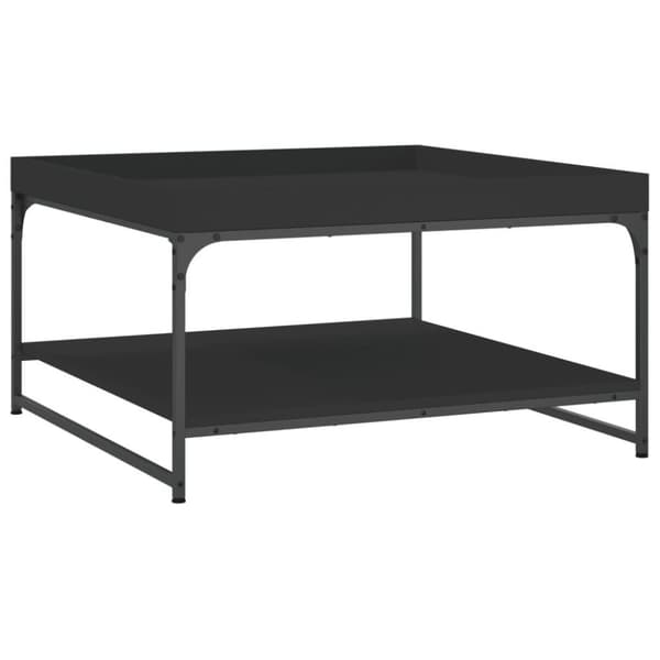vidaXL Salongbord svart 80x80x45 cm konstruert tre og jern