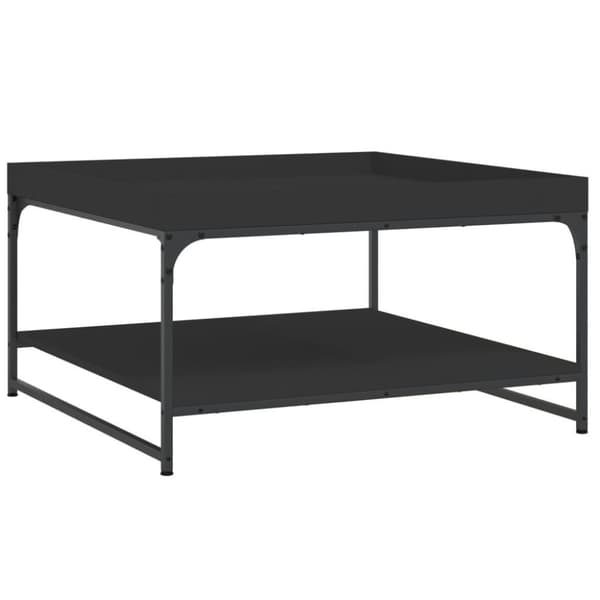 vidaXL Salongbord svart 80x80x45 cm konstruert tre og jern