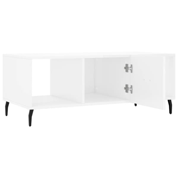 vidaXL Salongbord høyglans hvit 102x50x40 cm konstruert tre
