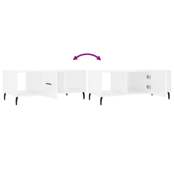 vidaXL Salongbord høyglans hvit 102x50x40 cm konstruert tre