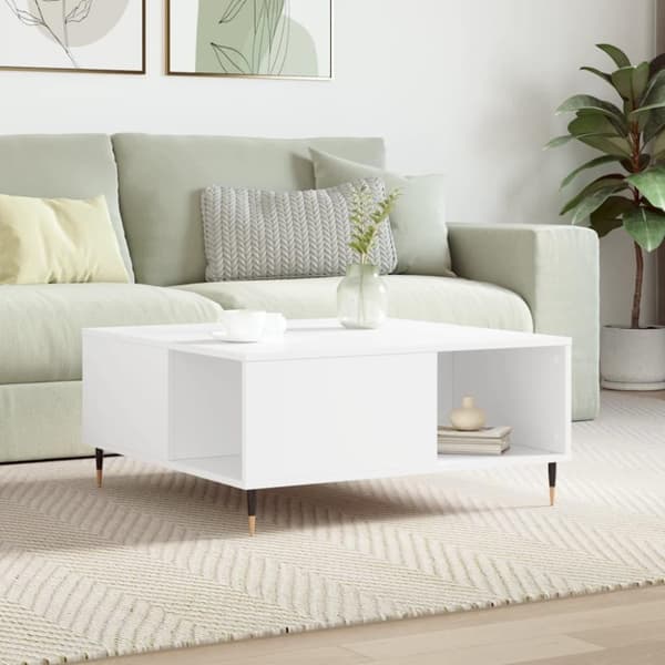 vidaXL Soffbord vit 80x80x36,5 cm konstruerat trä