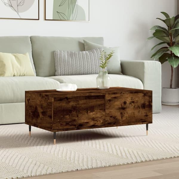 vidaXL Salongbord røkt eik 90x50x36,5 cm konstruert tre