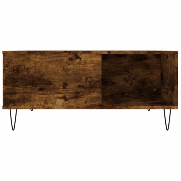 vidaXL Salongbord røkt eik 80x80x36,5 cm konstruert tre
