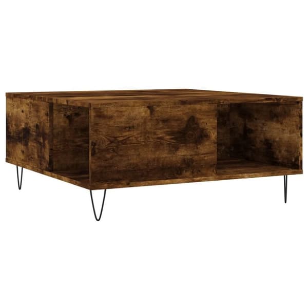 vidaXL sofabord 80x80x36,5 cm konstrueret træ røget egetræsfarve