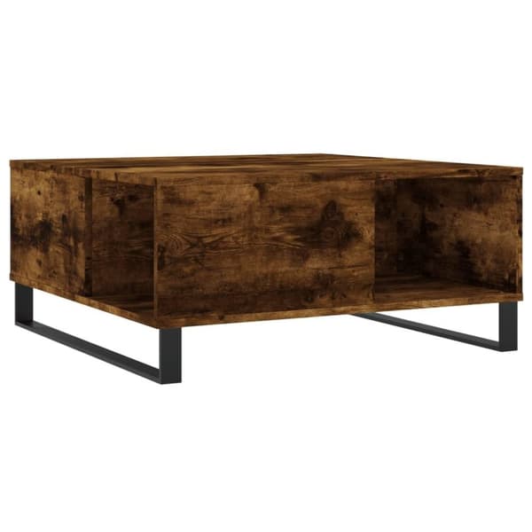 vidaXL sofabord 80x80x36,5 cm konstrueret træ røget egetræsfarve