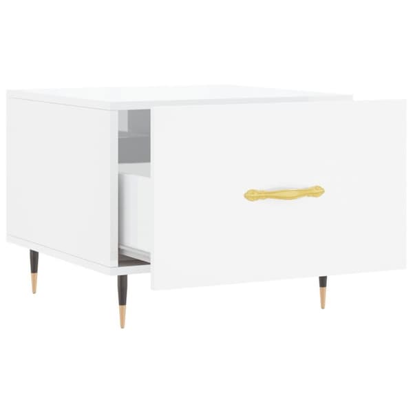 vidaXL sofabord 50x50x40 cm konstrueret træ hvid højglans