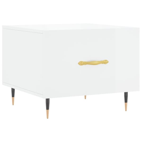 vidaXL sofabord 50x50x40 cm konstrueret træ hvid højglans