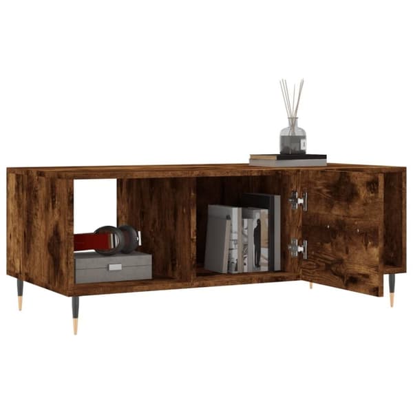 vidaXL sofabord 102x50x40 cm konstrueret træ røget egetræsfarve