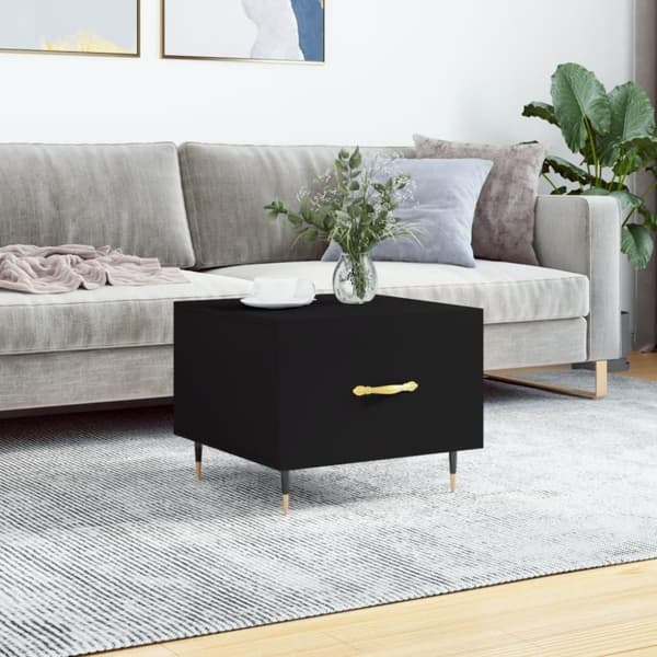 vidaXL Soffbord svart 50x50x40 cm konstruerat trä