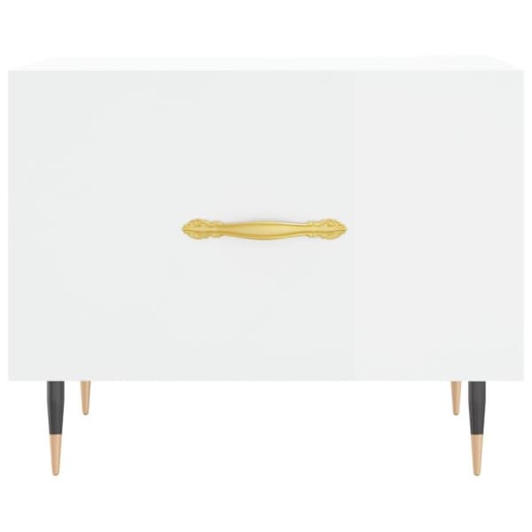 vidaXL Salongbord høyglans hvit 50x50x40 cm konstruert tre
