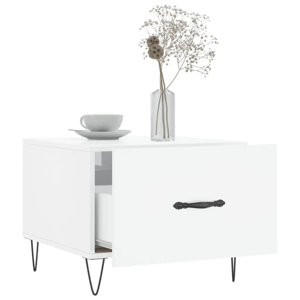vidaXL Salongbord høyglans hvit 50x50x40 cm konstruert tre