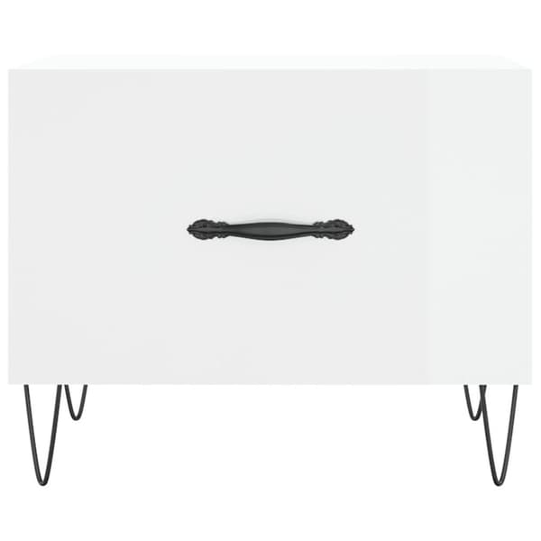 vidaXL Salongbord høyglans hvit 50x50x40 cm konstruert tre