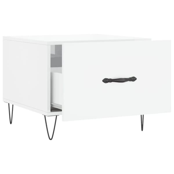 vidaXL Salongbord høyglans hvit 50x50x40 cm konstruert tre