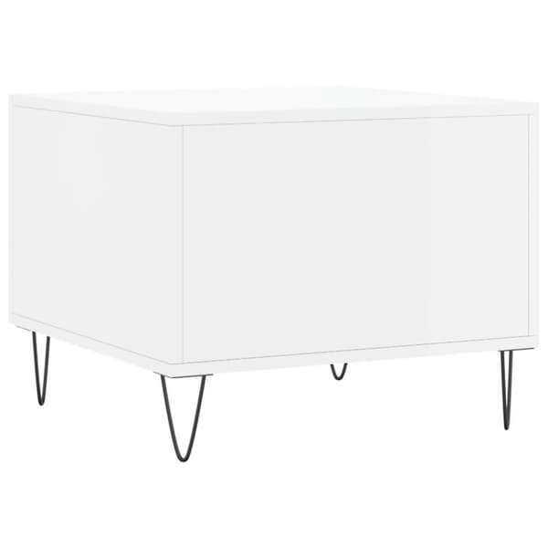 vidaXL Salongbord høyglans hvit 50x50x40 cm konstruert tre