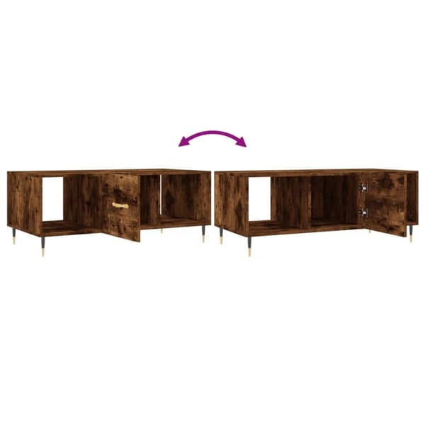 vidaXL Salongbord røkt eik 102x50x40 cm konstruert tre