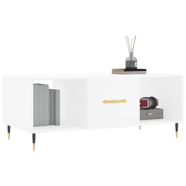 vidaXL Salongbord hvit 102x50x40 cm konstruert tre
