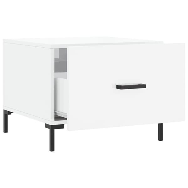 vidaXL sofabord 50x50x40 cm konstrueret træ hvid højglans