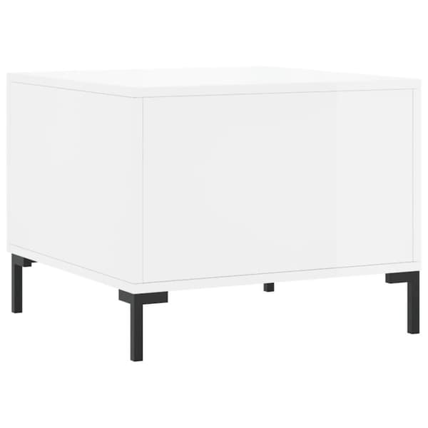 vidaXL sofabord 50x50x40 cm konstrueret træ hvid højglans