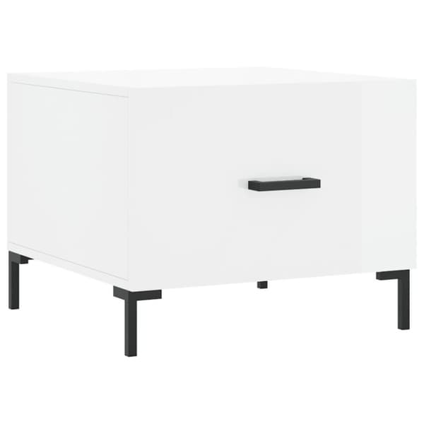 vidaXL sofabord 50x50x40 cm konstrueret træ hvid højglans