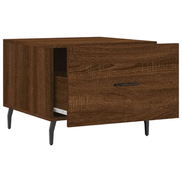 vidaXL sofabord 50x50x40 cm konstrueret træ brun egetræsfarve
