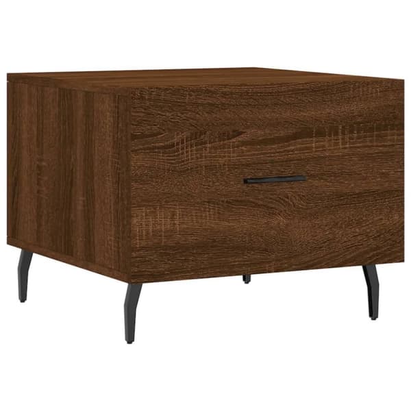 vidaXL sofabord 50x50x40 cm konstrueret træ brun egetræsfarve