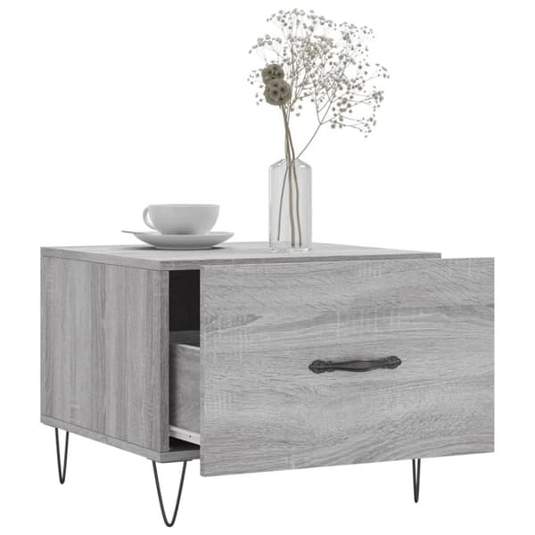 vidaXL sofabord 50x50x40 cm konstrueret træ grå sonoma-eg