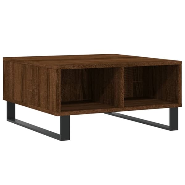 vidaXL sofabord 60x60x30 cm konstrueret træ brun egetræsfarve