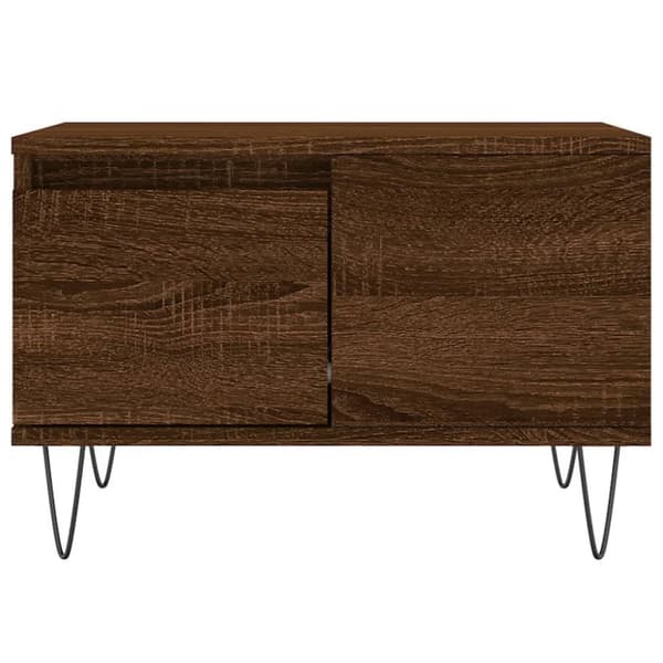 vidaXL sofabord 55x55x36,5 cm konstrueret træ brun egetræsfarve