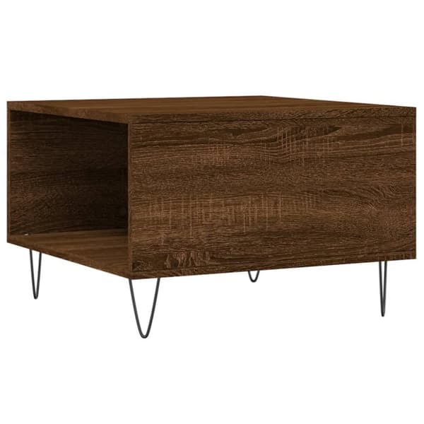vidaXL sofabord 55x55x36,5 cm konstrueret træ brun egetræsfarve