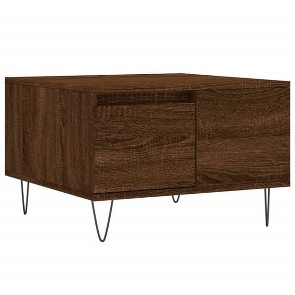 vidaXL sofabord 55x55x36,5 cm konstrueret træ brun egetræsfarve