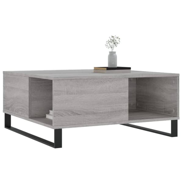 vidaXL sofabord 80x80x36,5 cm konstrueret træ grå sonoma-eg