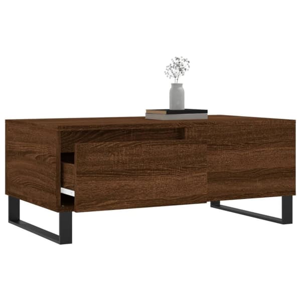 vidaXL sofabord 90x50x36,5 cm konstrueret træ brun egetræsfarve