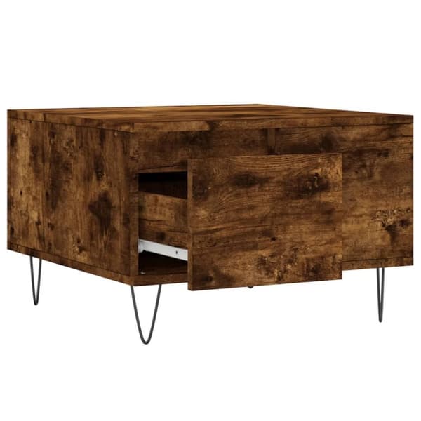 vidaXL sofabord 55x55x36,5 cm konstrueret træ røget egetræsfarve